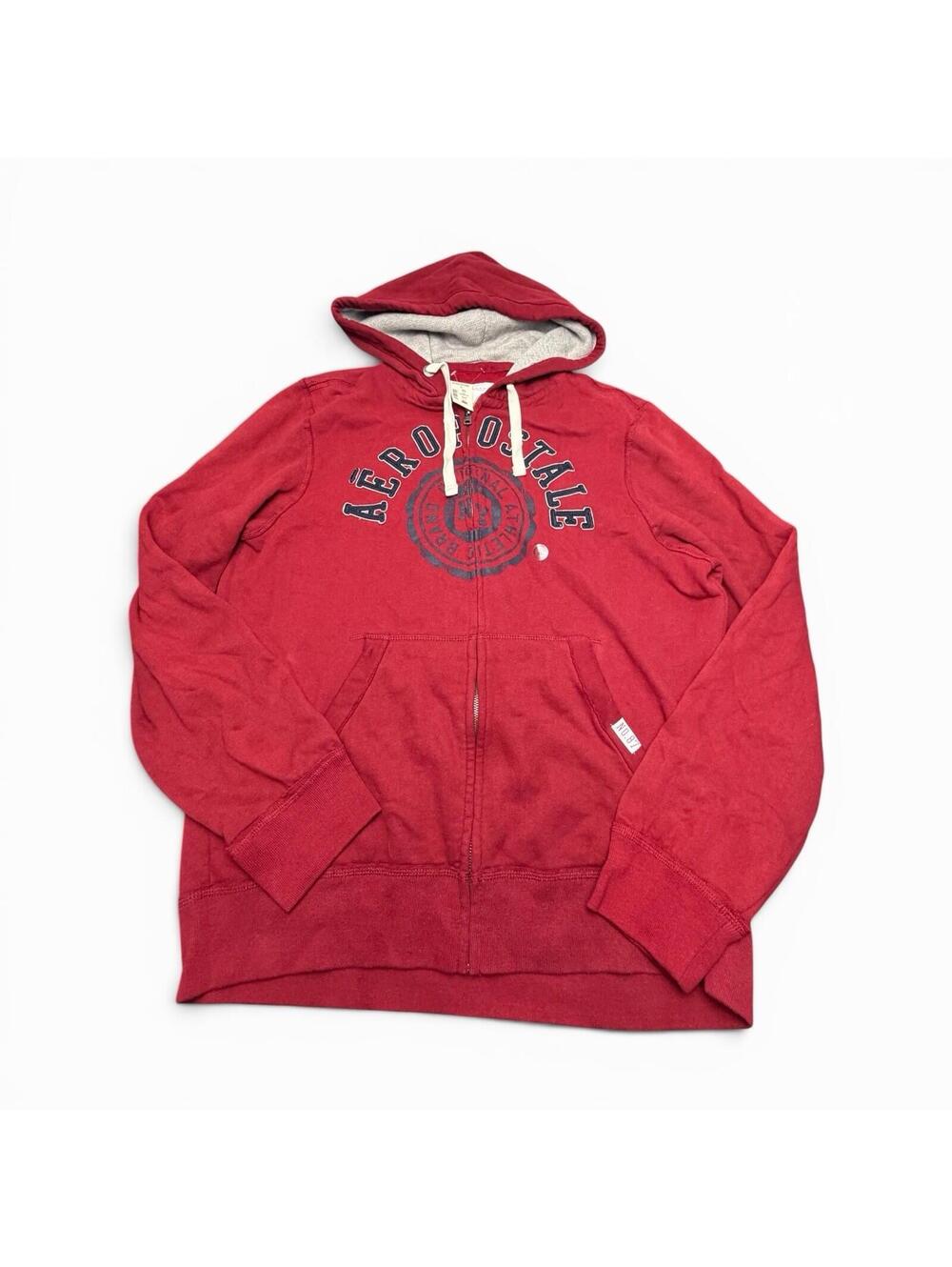 NEW With Tags Aeropostale New York 87 Men's XL Full Zip Hoodie Sweatshirt Red